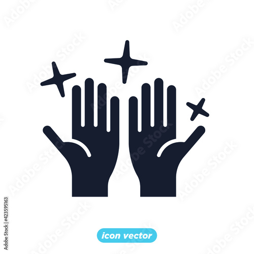 clean hands icon. clean hands symbol template for graphic and web design collection logo vector illustration