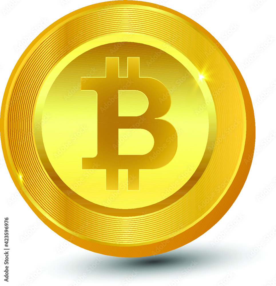 Bitcoin symbol in gold colored circle Bitcoin symbol in gold colored circle