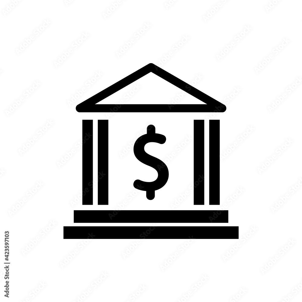 Bank Vector Icon Or Bank Symbol, Bank building icon in flat style. Museum vector illustration on. Black court, museum, bank building icon. Bank Vector Icon Or Bank Symbol, Bank building icon in flat style. Museum vector illustration on. Black court, museum, bank building icon.