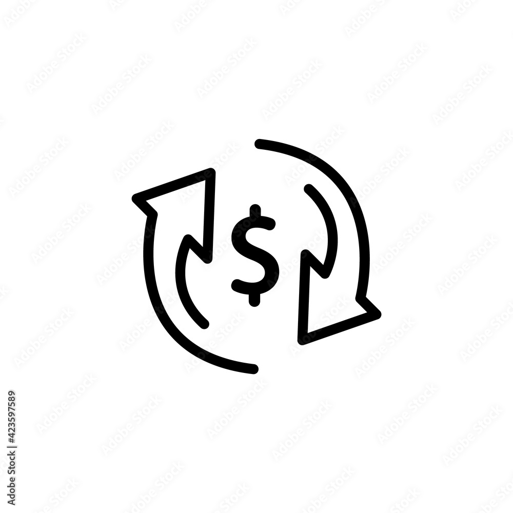 Money exchange simple icon. Banking currency sign. Euro and Dollar Cash transfer symbol. Quality design elements. Classic style. Vector Money exchange simple icon. Banking currency sign. Euro and Dollar Cash transfer symbol. Quality design elements. Classic style. Vector