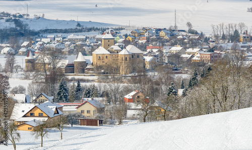 The town of Svihov in winter, Czech Republic, Pilsen region