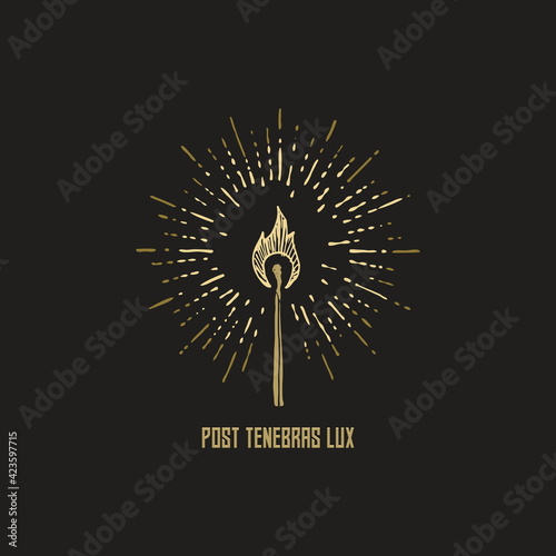 Christian illustration. Light After Darkness. Adopted as the motto of the entire Protestant Reformation