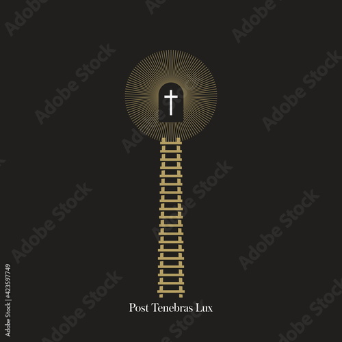 Christian illustration. Light After Darkness. Adopted as the motto of the entire Protestant Reformation