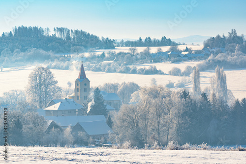 Czech winter landscape, Czech Republic, Pilsen region
