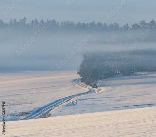 Czech winter landscape, Czech Republic, Pilsen region