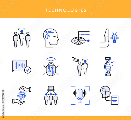 line icons set of future technology.