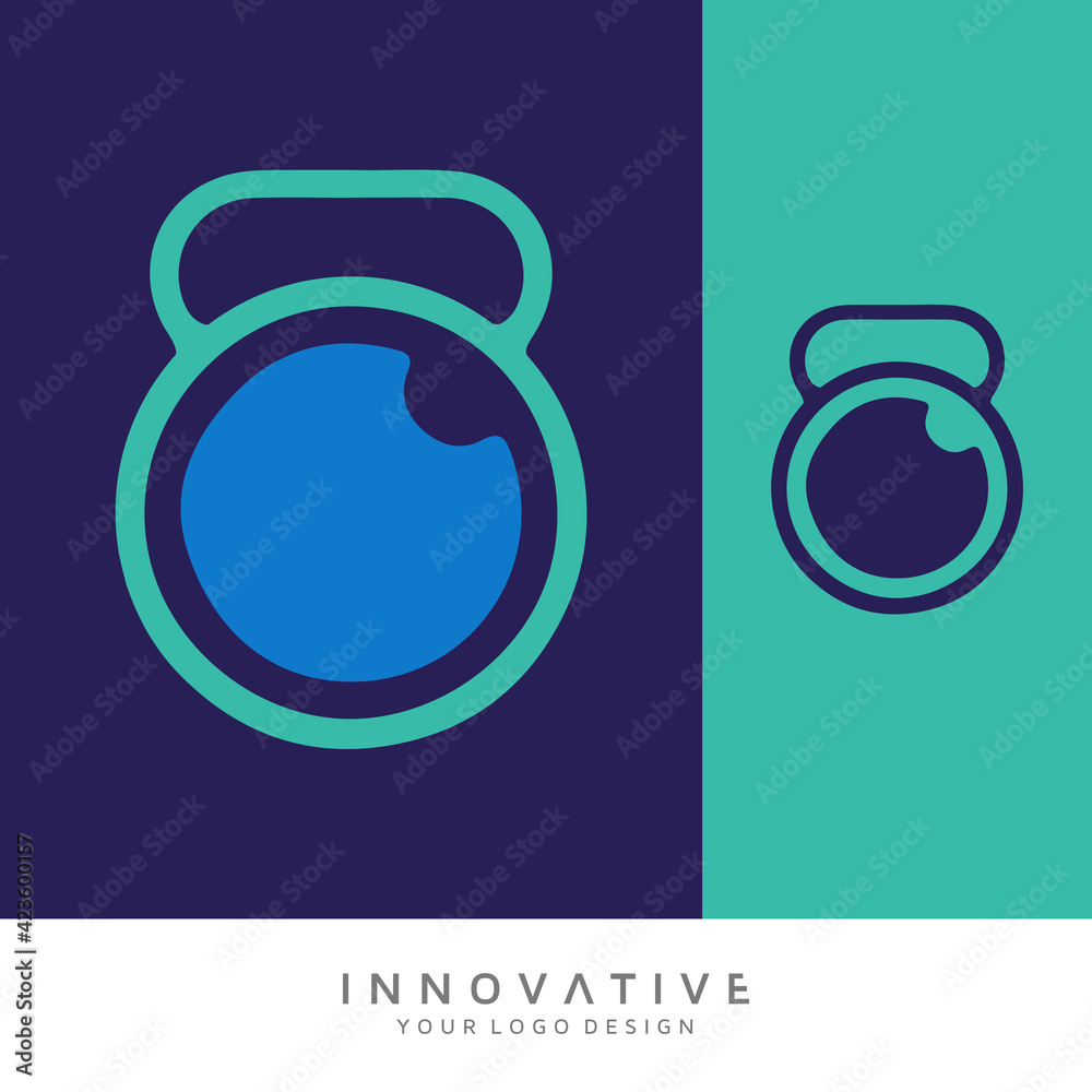 Eye hospital with dumbbell icon. custom vector logo design template idea. Eye hospital with dumbbell icon. custom vector logo design template idea.