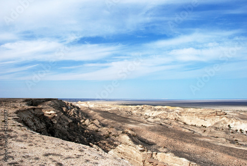 Shrinking dried out Aral Sea in Uzbekistan