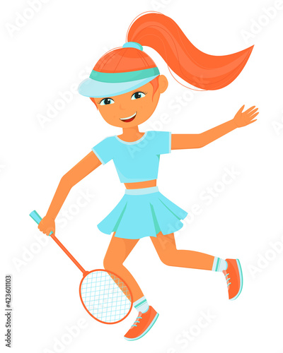 child playing tennis