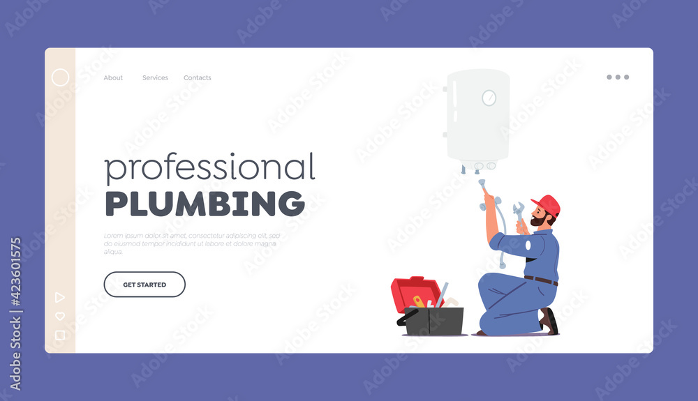 Professional Plumbing Landing Page Template. Call Master Plumber