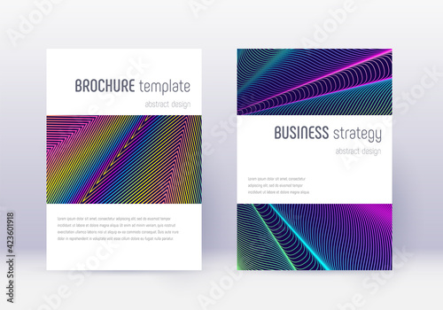 Minimalistic cover design template set. Rainbow ab