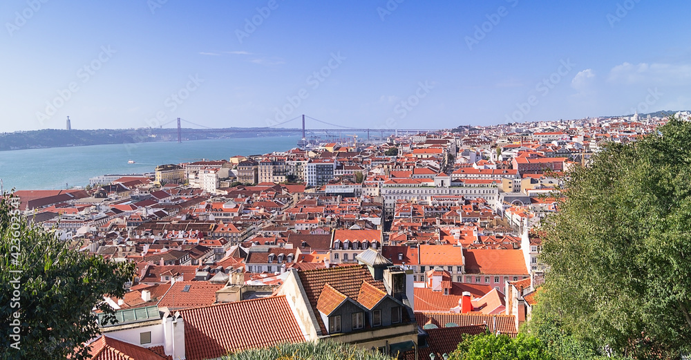 A view from miradouro to Alfama district of Lisbon.