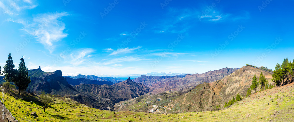 Panorama from Mirador de Degollada Becerra Gran Canaria