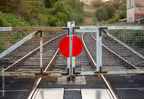 Railway crossing stop gate at Kirkham Abbey photo
