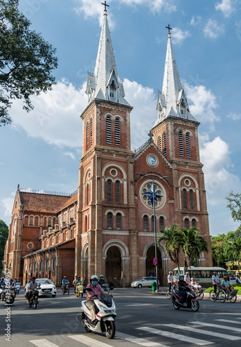 Tan Dinh church in Ho Chi Minh City Vietnam with blue sky