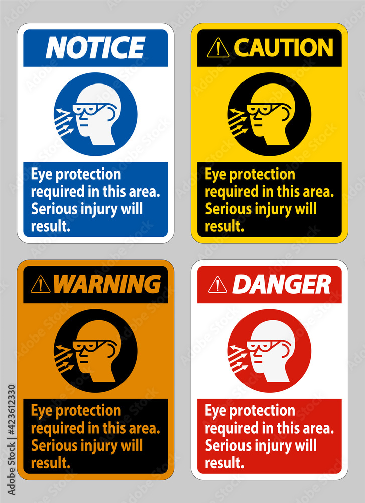 Eye Protection Required In This Area, Serious Injury Will Result