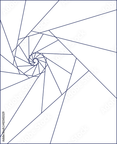 Rotation of lines in golden square elements