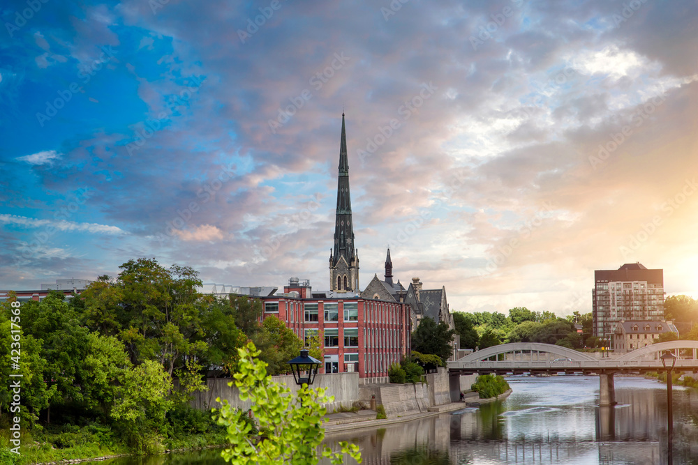 Historic city center of Cambridge, Ontario, Canada