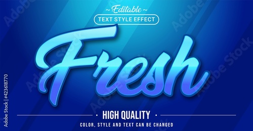 Editable text style effect - Fresh Blue text style theme.