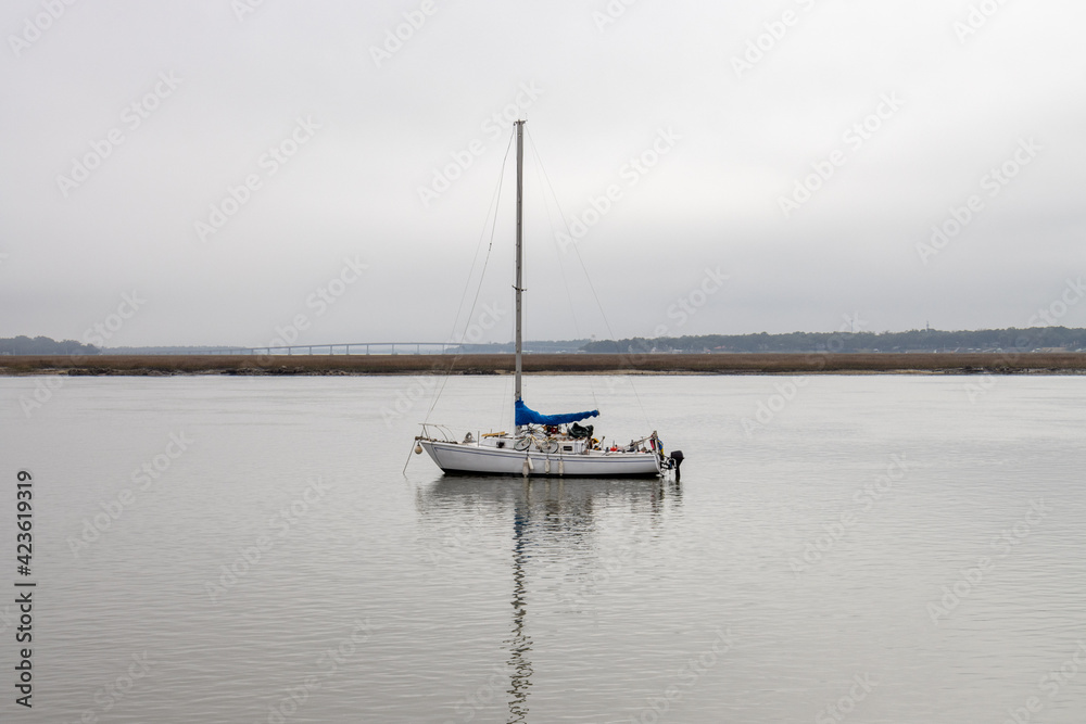 Sailboat in the harbor Beaufort South Carolina Sailboat in the harbor Beaufort South Carolina