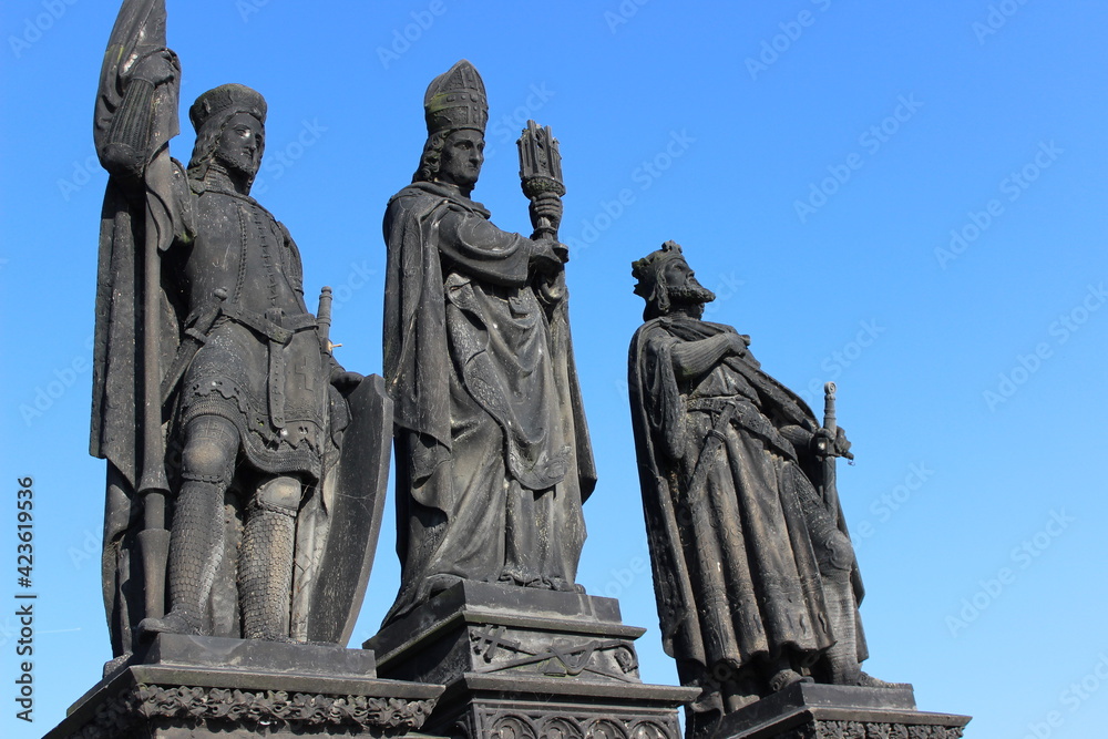 Obraz premium Three Saints on Charles bridge Prague