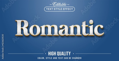 Editable text style effect - White Romantic text style theme.