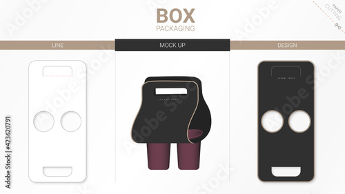 Box packaging and mockup die cut template