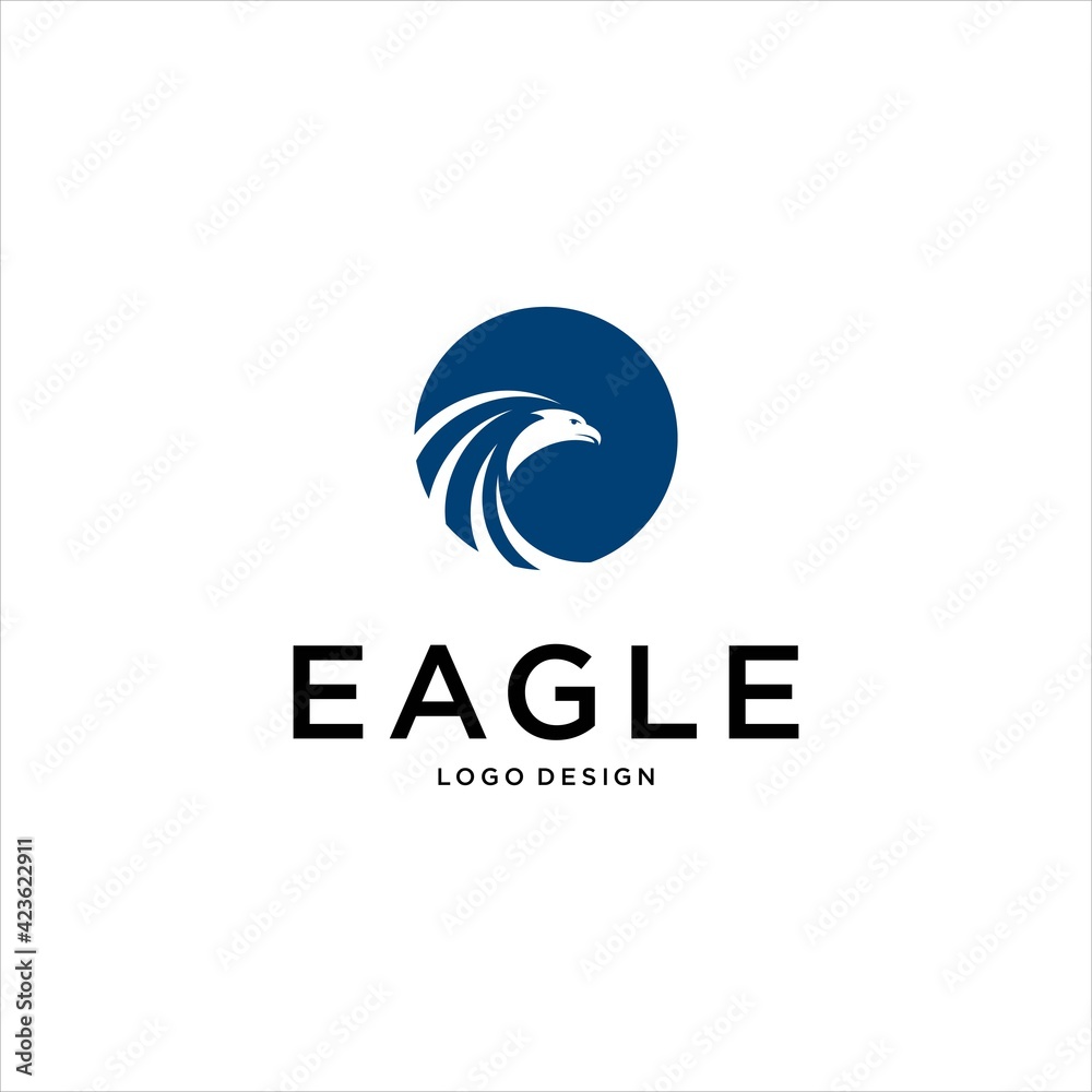 elegant eagle head logo design vector