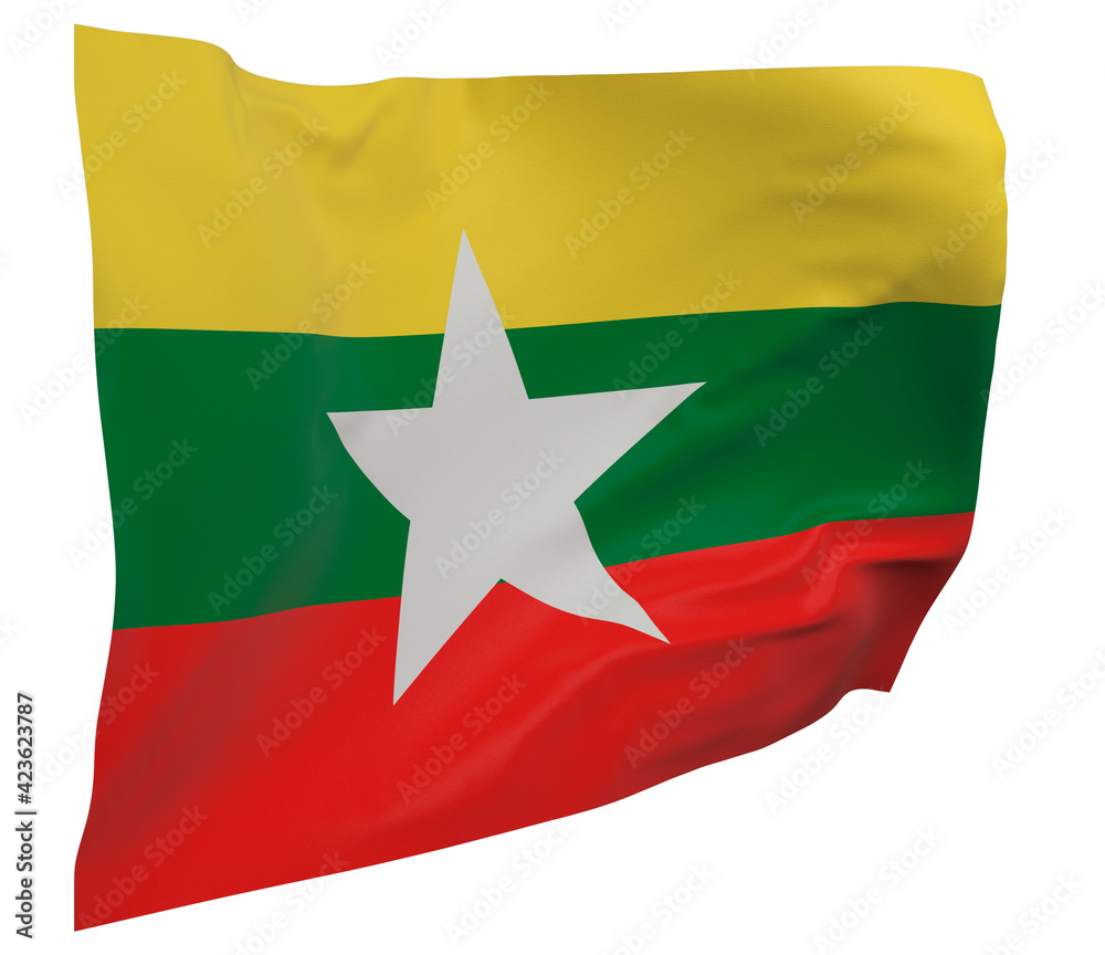 Myanmar flag isolated Myanmar flag isolated