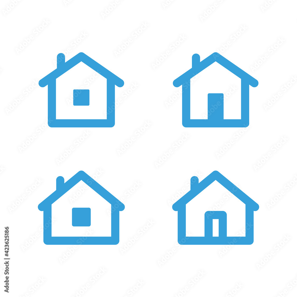 Set of house vector icons. Homes clipart symbols. Home pictogram collection.