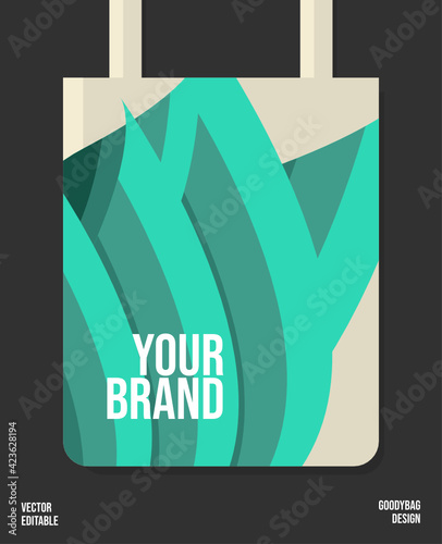 Bag design with artistic creativity, worthy of a product, branding samples, colorful and editable vector. photo