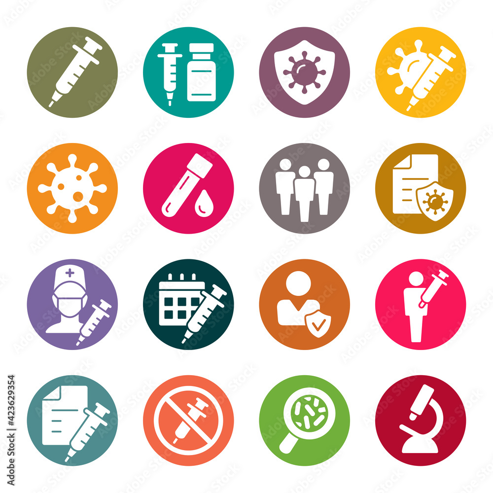 Covid-19 vaccination vector icons
