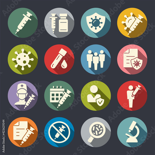 Covid-19 vaccination vector icons