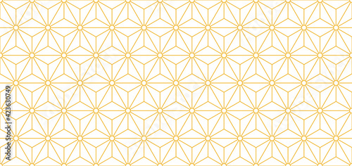 Seamless background. Asanoha Pattern. Vector graphics. Japan style.