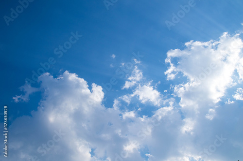 Sky at morning natural color with little clouds background texture