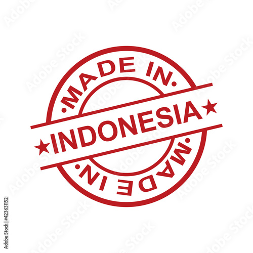 Made in indonesia stamp logo icon symbol design