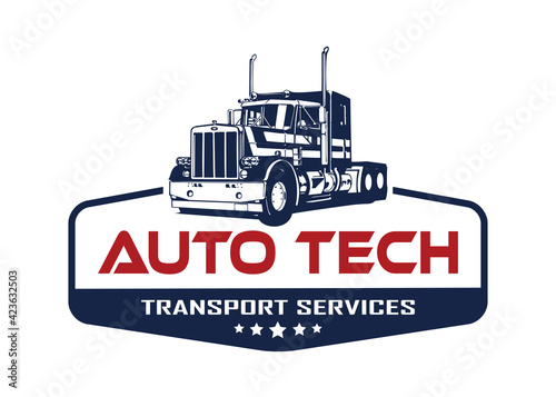 automotive service logo template. truck logo concept
