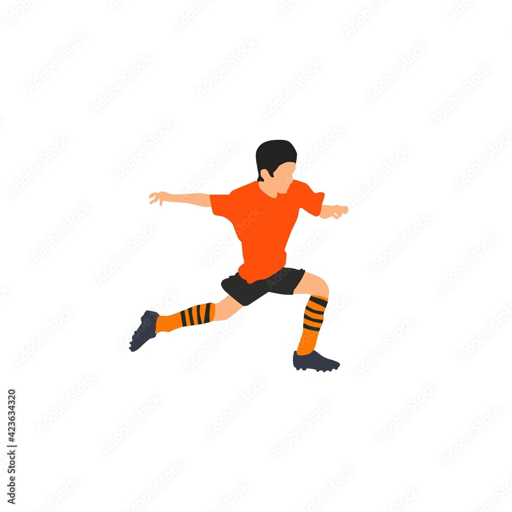 football player character, flat style design, vector illustration