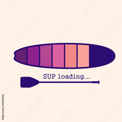 Stand up paddle boarding loading concept illustration