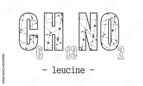Formula of leucine. Concept of medicine and pharmacy