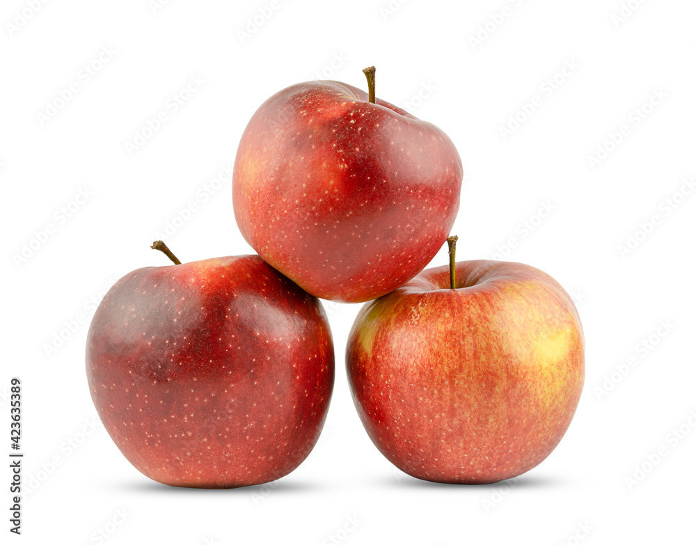 Three red apples isolated on a white background Three red apples isolated on a white background