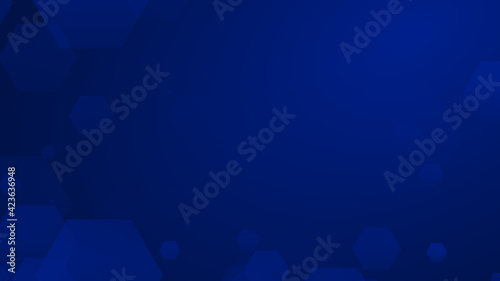 Abstract hexagon geometric blue pattern technology medical and science dark background.