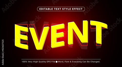 3d Event Hype Style Text Effect, Editable Text Effect
