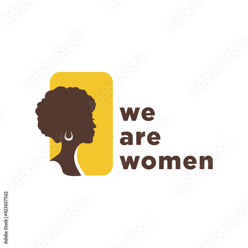 Black Women Logo Design Inspiration - Isolated vector Illustration on white background - Creative logo, icon, symbol, emblem, or sticker