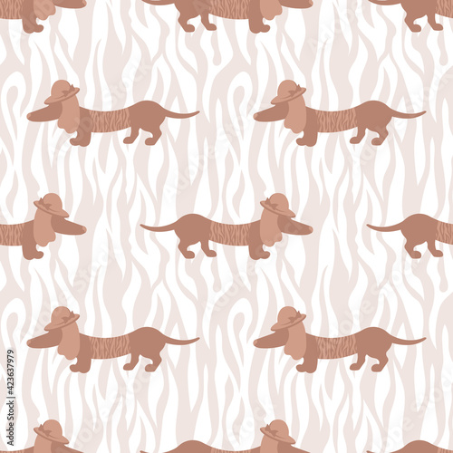 Dachshund seamless pattern