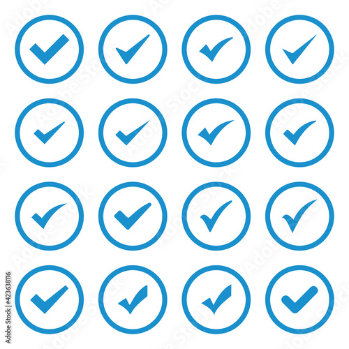 check mark icon set vector sign symbol