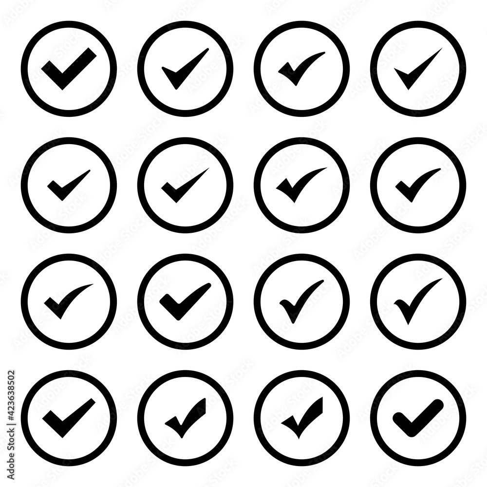 check mark icon set vector sign symbol check mark icon set vector sign symbol