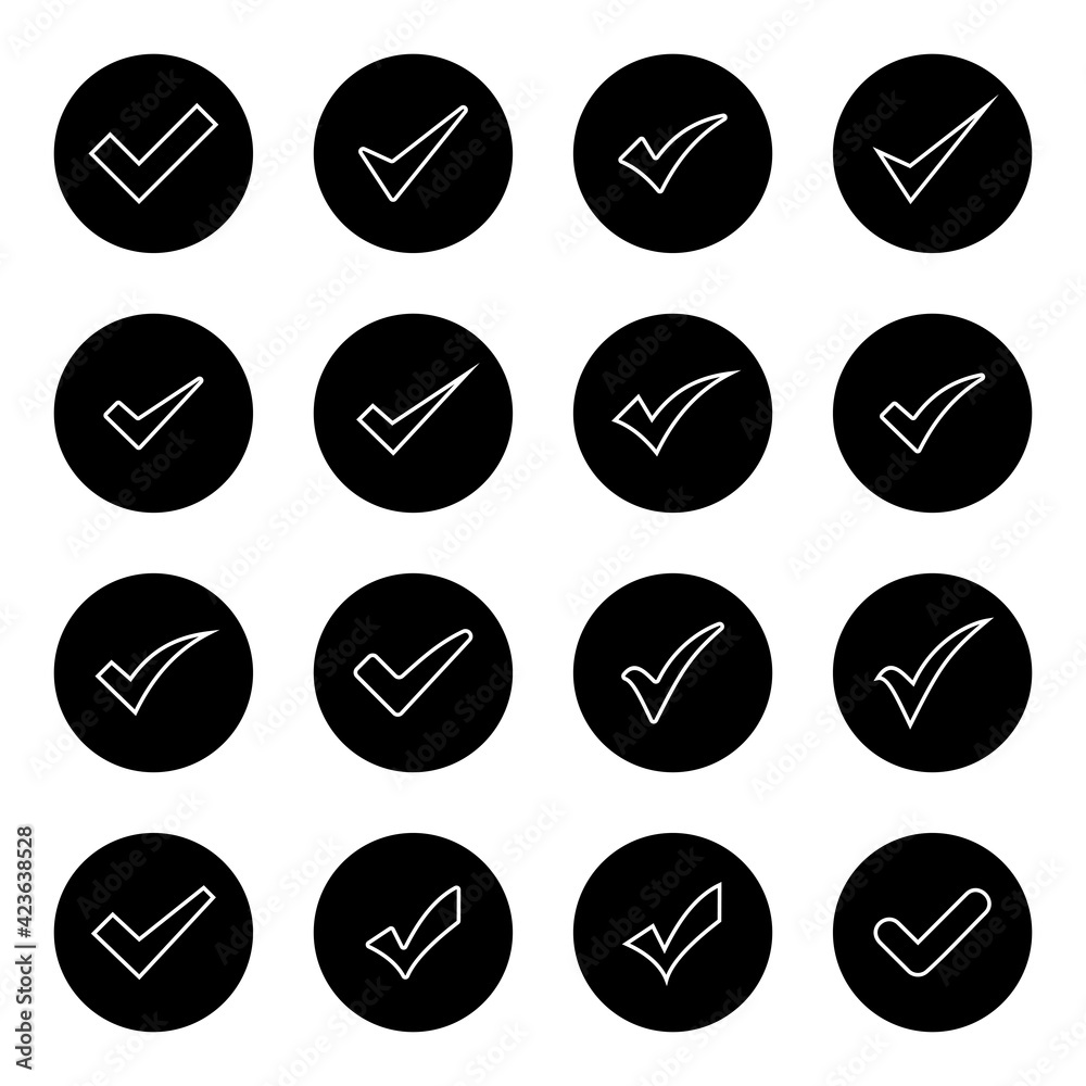 check mark icon set vector sign symbol check mark icon set vector sign symbol
