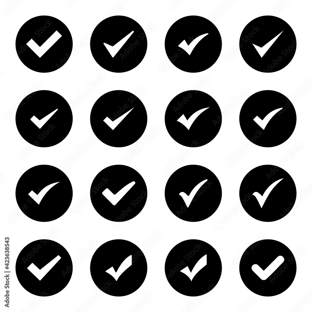 check mark icon set vector sign symbol check mark icon set vector sign symbol