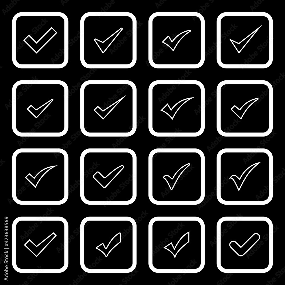 check mark icon set vector sign symbol check mark icon set vector sign symbol